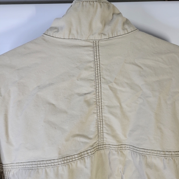 Mens Kavu Jacket Khaki 1/2 Zip Side Zippers Size Large Cotton - Picture 7 of 12